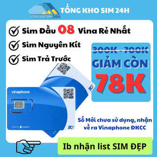 Sim số đẹp vina trả trước giá rẻ nhất sale còn 78k, số dễ nhớ