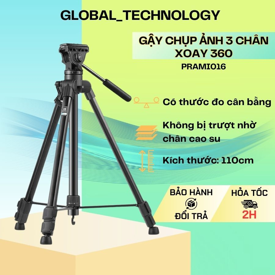 Gậy chụp ảnh 3 chân linh hoạt PRAMI - giải pháp livestream và chụp ảnh chuyên nghiệp - PRAMI016