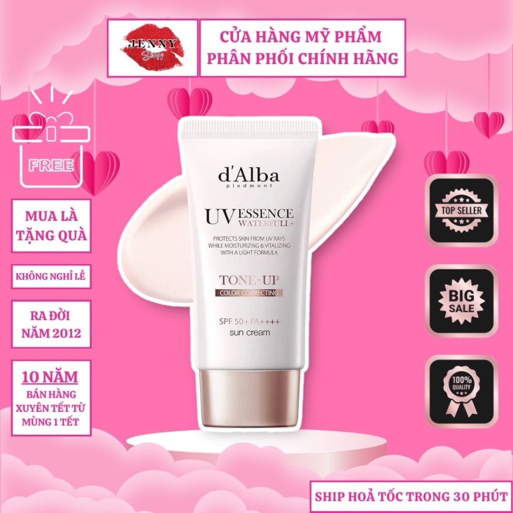 Kem Chống Nắng D'Alba UV Essence Waterfull + Tone Up Suncream SPF50+ PA++++