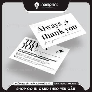 Card cám ơn, thiệp cám ơn, giấy cám ơn - always trắng