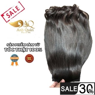 Bộ phím kẹp tóc Shop Tóc Anh Quân, Tóc giả nữ tóc thật gồm 6 phím dày dặn mềm mịn tạo kiểu thoái mái