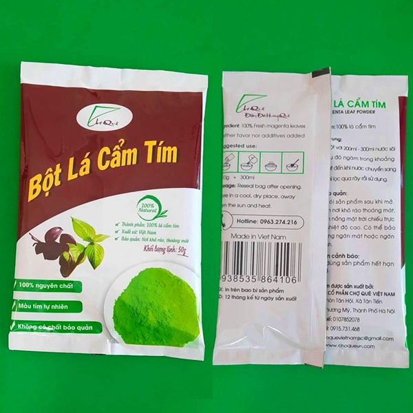 Bột lá cẩm tím nấu xôi ngũ sắc chuẩn vị xôi tây bắc cam kết nguyên chất lên màu đẹp