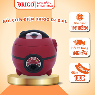 Nồi cơm điện 0.8L Drigo D2 chính hãng, nồi cơm điện mini 1 người phù hợp cho học sinh, sinh viên - Bảo hành 12 tháng