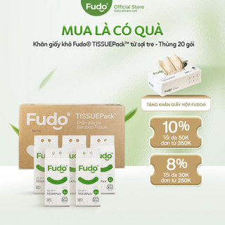 Khăn giấy khô Fudo® TISSUEPack™ từ sợi tre - Thùng 20 gói