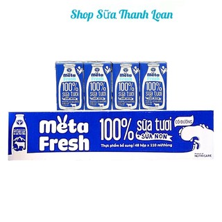 Thùng 48 hộp sữa tươi nutricare meta fresh có đường 110ml.