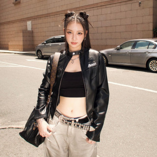 Áo Khoác Nữ ISME BASIC LOGO CROPPED JACKET