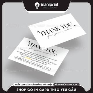 Card cám ơn, thiệp cám ơn, giấy cám ơn - trắng basic
