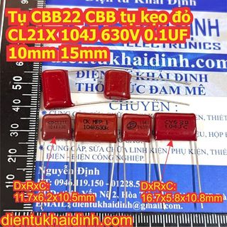 Tụ CBB22 CBB, tụ kẹo 104J 630V 0.1UF (gói 20 con) kde4114
