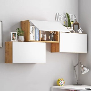 Tủ kệ gỗ treo tường trang trí cánh hất gỗ MDF cao cấp nhập khẩu phong cách tối giản hiện đại dễ dàng lắp ghép NADECOR