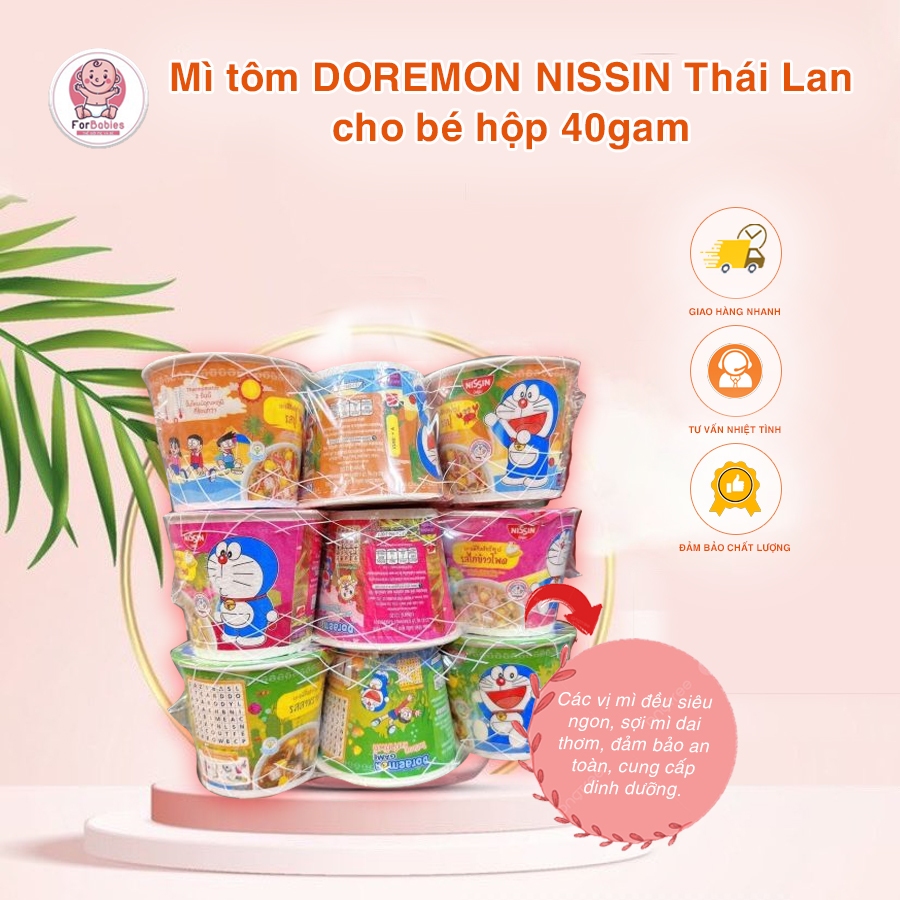 Lốc 6 Hộp Mì tôm DOREMON NISSIN Thái Lan cho bé hộp 40gam