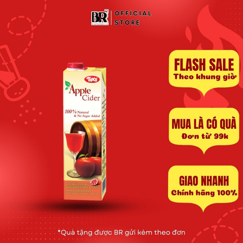 Tipco Nước Ép Lựu 30% với Nước Táo Lên Men 1L