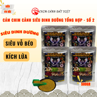  COMBO 4 Gói - Mỗi gói 500g - CÁM TỔNG HỢP SIÊU DINH DƯỠNG SỐ 2 - HỘI SINH VẬT CẢNH ĐẤT VIỆT- dành cho mọi dòng chim cảnh 