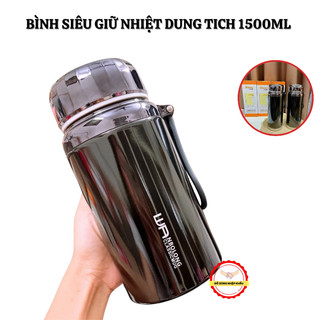 Bình siêu giữ nhiệt cao cấp Inox 304 có lọc trà tiện lợi- dung tich 1500ml