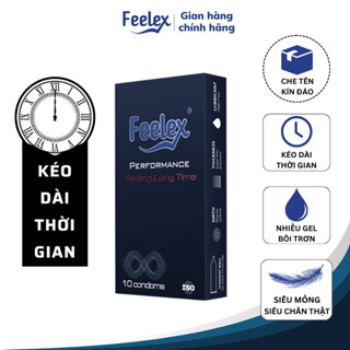Bao cao su Feelex Performance, nhiều gel bôi trơn - Hộp 10 bcs