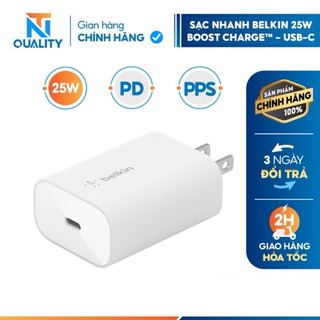 Củ sạc nhanh belkin- boost↑charge™ 36w usb-c pd belkin- sạc nhanh cho i p - samsung