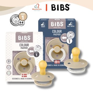 Ti giả chỉnh nha cho bé Bibs colour 0-6M, ty giả Bibs đầu tròn cao su tự nhiên - Monnie Kids
