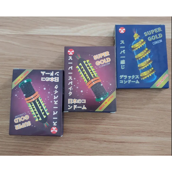 [Mua 5 Tặng 1] Bao Cao Su Gai Super Gold, BCS Kéo Dài Thời Gian, Tặng Khoái Cảm Mạnh Mẽ, Hộp 2 Cái