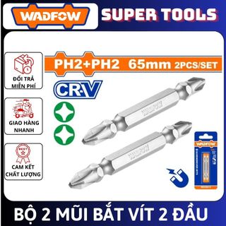 Đồ nghề wadfow bộ 2 mũi bắt vít 2 đầu ph2+ph2 65mm wsv0k12