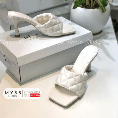 Giày guốc sục nữ MYSS chần ô gót nhọn thời trang 7cm - SU54