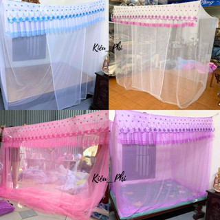 Màn tuyn ren Thái Lạnh - Mùng ngủ mắc tay treo 4 góc người lớn chống muỗi gấp gọn cao cấp Kiều Phi