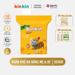Khăn khô đa năng trẻ em kinkin túi 900gr tặng 10 gói khăn ướt kinkin 80tờ