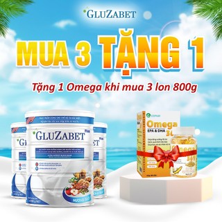 MUA 3 TẶNG 1 OMEGA. Sữa Tiểu Đường Gluzabet -Ổn Đinh Đường Huyết, Ngăn Ngừa Biến Chứng, Giảm Tiểu Đêm, Mất Ngủ, Ăn Ngon