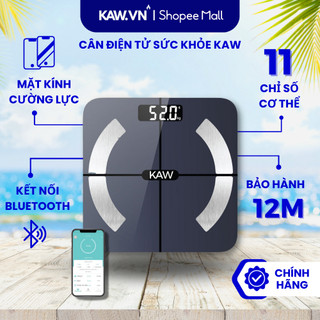 Cân Điện Tử Sức Khỏe Thông Minh Kết Nối Bluetooth KAW, Màn Hình Led Kính Cường Lực Bền Bỉ, Theo Dõi Sức Khỏe Cả Gia Đình