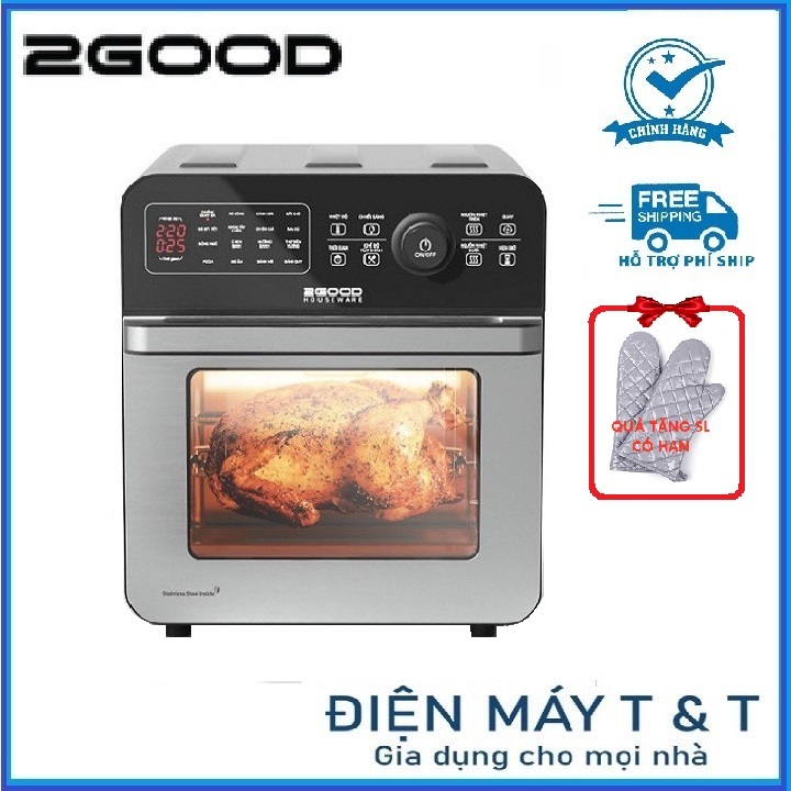 Nồi chiên không dầu 2GOOD Vortex S20 chất liệu inox 304 - Hàng chính hãng