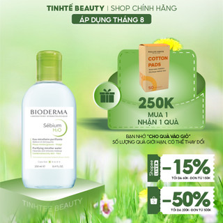 Dung dịch làm sạch và tẩy trang dành cho da hỗn hợp đến da dầu công nghệ Micellar Bioderma Sebium H2O - 250ml