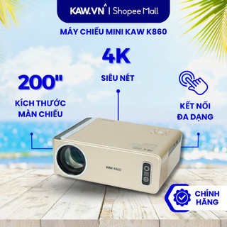 Máy chiếu mini kaw k860 siêu sắc nét, đa dạng cổng kết nối, kích thước màn chiếu lớn lên đến 200 inch