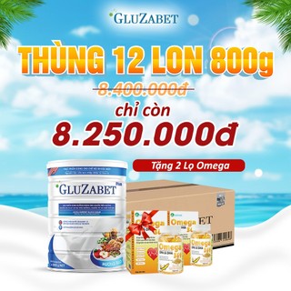 Thùng 12 Hộp Sữa Gluzabet 800G, Giúp Ổn Định Đường Huyết, Ngăn Ngừa Biến Chứng Tiểu Đường, Tăng Cường Đề Kháng
