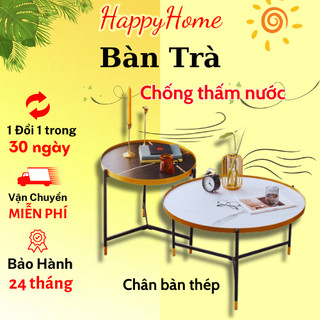 (FREESHIP) Bàn Trà Sofa Phòng Khách, Bàn Tròn Uống Nước, Bàn Trà Phòng Khách Khung Thiết Kế Chữ X Chịu Tải Trọng Lớn