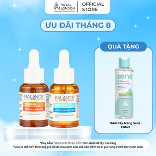 Combo trắng da căng mượt serum Vitamin C + serum Hyaluronic Balance Active Formula 30ml/ chai