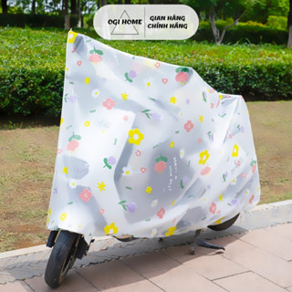Bạt Phủ Xe Máy Che Mưa Họa Tiết Đẹp Mắt Bạt Trùm Xe Máy Loại Lớn Bao Trùm Cả Xe Kích Thước 2m2x1m2 Ogi Home - PXM01