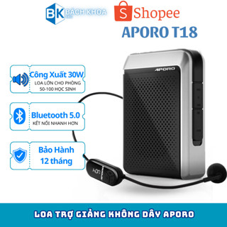 Máy trợ giảng không dây Aporo T18 2.4G PLUS bản nâng cấp pin siêu trâu, Loa trợ giảng không dây Aporo t18 công xuất 30W