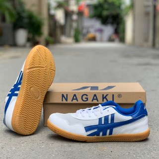 Giày cầu lông Nagaki Ashiato trắng xanh, trắng