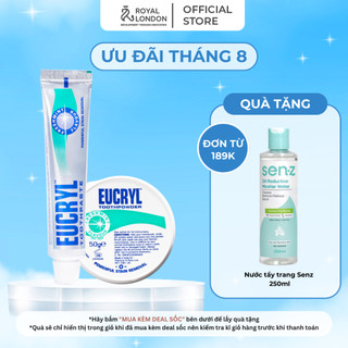 Combo Kem đánh răng Eucryl 62g + Bột tẩy trắng răng Eucryl 50g