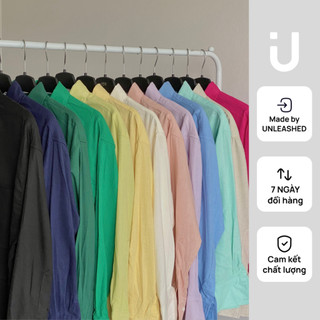 Áo sơ mi nữ linen tay dài form rộng UNLEASHEDVN dáng basic hàn quốc nhiều màu BOYFRIEND Linen Shirt