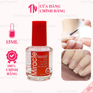[CHÍNH HÃNG] Sơn bóng mau khô ánh tím nhẹ Miracle nắp đỏ 15ml không hơ đèn dụng cụ làm móng tay chuyên nghiệp nail