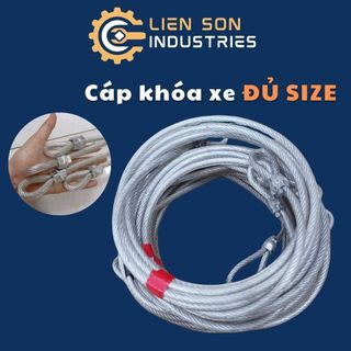 Dây cáp khóa xe máy, xe đạp 10 ly cực kỳ chắn chắn, chiều dài dây cáp khóa xe từ 0.6 mét đến 20 mét