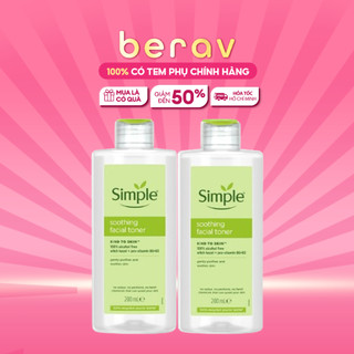 [XL] Combo 2 Nước Hoa Hồng Simple Kind To Skin Soothing Facial Toner Cân Bằng Da Dịu Nhẹ 200ml/ chai