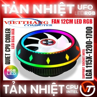 Tản cpu cooler - tản nhiệt cpu ufo fan 12cm led rgb mix socket intel lga 1700 1200 1150 1151