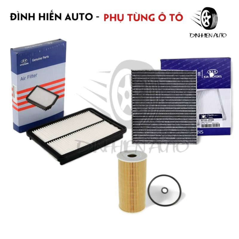 Xe Sorento máy dầu (đời 2013-2018): Lọc gió động cơ, lọc điều hoà & lọc nhớt (2W300/ 2F000/2F000)