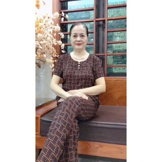Bộ chất cát lụa hàn châu Trung Niên quần dài ( mã CB1)