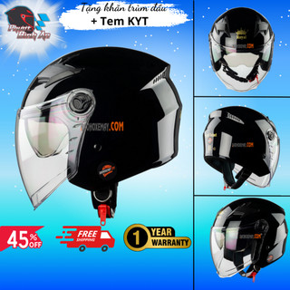 Mũ bảo hiểm 3/4 Royal M268 nón bảo hiểm 3/4 2 kính đen bóng chính hãng bảo hành 12 tháng - Tapu Shop