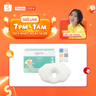 Babyworks Gối chống bẹt đầu cho bé chất liệu cao su non mềm mại và đàn hồi