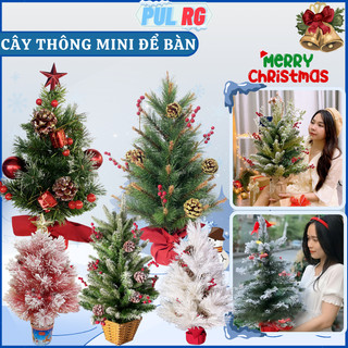 Cây thông noel mini để bàn, kèm phụ kiện trên cây thông trang trí cây thông giáng sinh decor noel