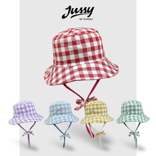 Mũ Bucket Sọc Caro 2 Màu Dây Quai Nơ Xinh Xắn JB47 Jussy Official Kiểu Nón Tai Bèo Nữ Đội Được 2 Mặt 2 Kiểu Đa Năng