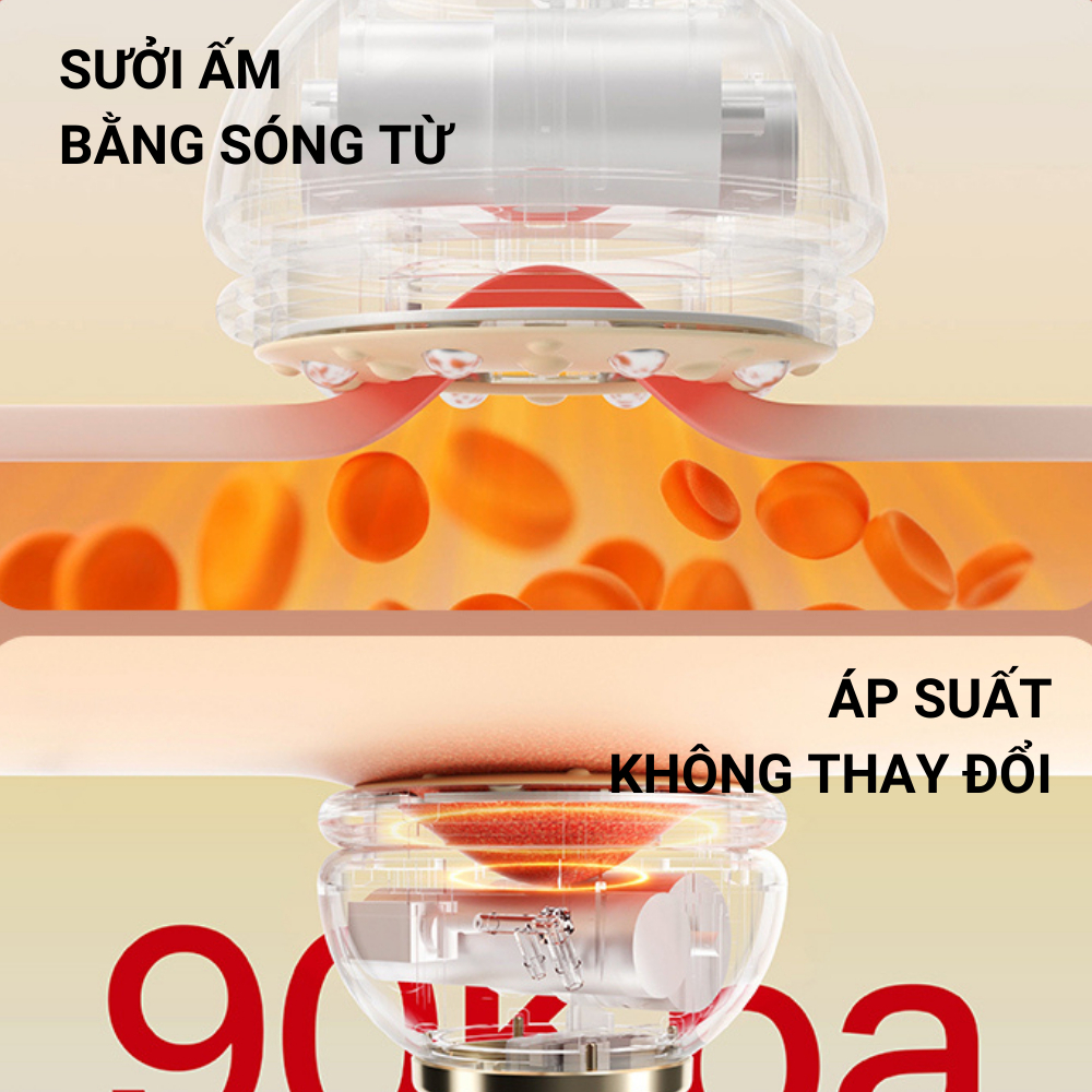Máy giác hơi cầm tay Rexchi bản nâng cấp, mát xa chườm ấm hồng ngoại, cạo gió với 8 đầu massage - tặng tinh dầu massage
