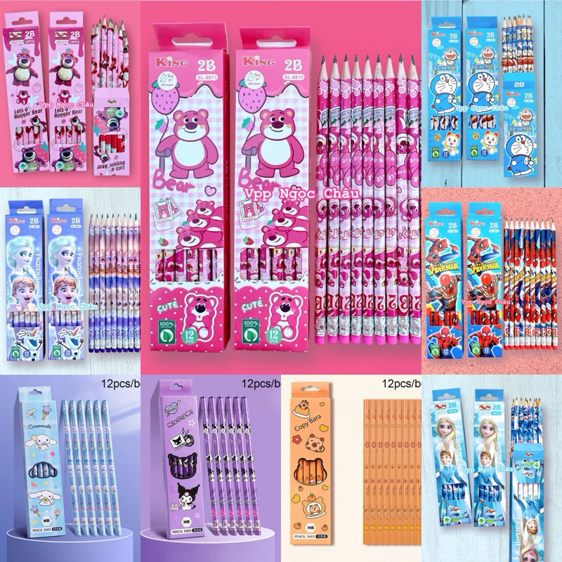 BÚT CHÌ GỖ 2B, HB HOẠT HÌNH [1 cây]
